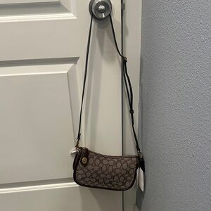 Coach Signature JAC Swinger Brown Crossbody Bag
